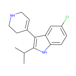 CC(C)c1[nH]c2ccc(Cl)cc2c1C1=CCNCC1 ZINC000028523765