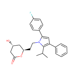 CC(C)c1c(-c2ccccc2)cc(-c2ccc(F)cc2)n1CC[C@@H]1C[C@@H](O)CC(=O)O1 ZINC000013861027