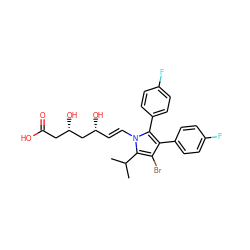 CC(C)c1c(Br)c(-c2ccc(F)cc2)c(-c2ccc(F)cc2)n1/C=C/[C@@H](O)C[C@@H](O)CC(=O)O ZINC000028367564