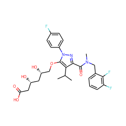 CC(C)c1c(C(=O)N(C)Cc2cccc(F)c2F)nn(-c2ccc(F)cc2)c1OC[C@@H](O)C[C@@H](O)CC(=O)O ZINC000014967863