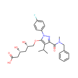 CC(C)c1c(C(=O)N(C)Cc2ccccc2)nn(-c2ccc(F)cc2)c1OC[C@@H](O)C[C@@H](O)CC(=O)O ZINC000014967855