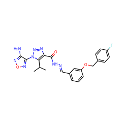 CC(C)c1c(C(=O)N/N=C/c2cccc(OCc3ccc(F)cc3)c2)nnn1-c1nonc1N ZINC000002359216