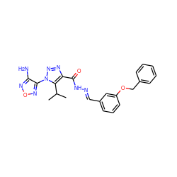 CC(C)c1c(C(=O)N/N=C/c2cccc(OCc3ccccc3)c2)nnn1-c1nonc1N ZINC000002393448