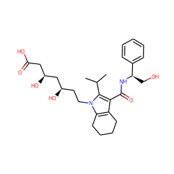 CC(C)c1c(C(=O)N[C@H](CO)c2ccccc2)c2c(n1CC[C@@H](O)C[C@@H](O)CC(=O)O)CCCC2 ZINC000040423240