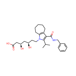 CC(C)c1c(C(=O)NCc2ccccc2)c2c(n1CC[C@@H](O)C[C@@H](O)CC(=O)O)CCCCC2 ZINC000040421231