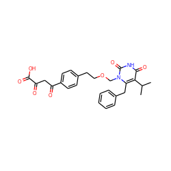 CC(C)c1c(Cc2ccccc2)n(COCCc2ccc(C(=O)CC(=O)C(=O)O)cc2)c(=O)[nH]c1=O ZINC000102056292