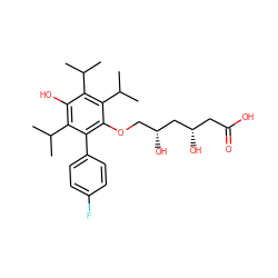 CC(C)c1c(O)c(C(C)C)c(C(C)C)c(OC[C@@H](O)C[C@@H](O)CC(=O)O)c1-c1ccc(F)cc1 ZINC000013824737