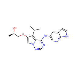 CC(C)c1c(OC[C@@H](C)O)cn2ncnc(Nc3cnc4[nH]ccc4c3)c12 ZINC000038140282