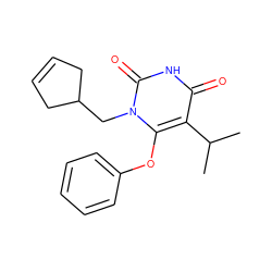 CC(C)c1c(Oc2ccccc2)n(CC2CC=CC2)c(=O)[nH]c1=O ZINC000043077071