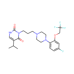 CC(C)c1c[nH]c(=O)n(CCCN2CCN(c3ccc(F)cc3OCC(F)(F)F)CC2)c1=O ZINC000013489998