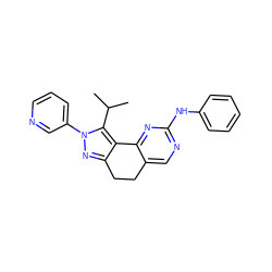 CC(C)c1c2c(nn1-c1cccnc1)CCc1cnc(Nc3ccccc3)nc1-2 ZINC000169702227