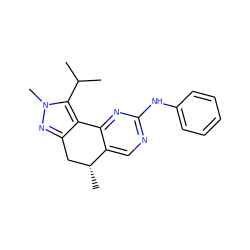 CC(C)c1c2c(nn1C)C[C@@H](C)c1cnc(Nc3ccccc3)nc1-2 ZINC000169702332