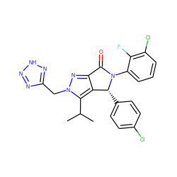 CC(C)c1c2c(nn1Cc1nn[nH]n1)C(=O)N(c1cccc(Cl)c1F)[C@@H]2c1ccc(Cl)cc1 ZINC000206112724