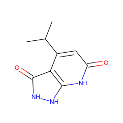 CC(C)c1cc(=O)[nH]c2[nH][nH]c(=O)c12 ZINC000063539532