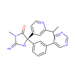 CC(C)c1cc([C@@]2(c3cccc(-c4cncnc4)c3)NC(=N)N(C)C2=O)ccn1 ZINC000045336919