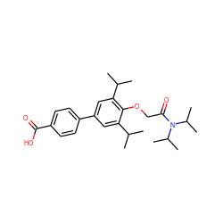 CC(C)c1cc(-c2ccc(C(=O)O)cc2)cc(C(C)C)c1OCC(=O)N(C(C)C)C(C)C ZINC000001544724