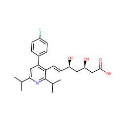 CC(C)c1cc(-c2ccc(F)cc2)c(/C=C/[C@@H](O)C[C@@H](O)CC(=O)O)c(C(C)C)n1 ZINC000001889761