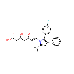 CC(C)c1cc(-c2ccc(F)cc2)c(-c2ccc(F)cc2)n1/C=C/[C@@H](O)C[C@@H](O)CC(=O)O ZINC000028362227