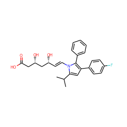 CC(C)c1cc(-c2ccc(F)cc2)c(-c2ccccc2)n1/C=C/[C@@H](O)C[C@@H](O)CC(=O)O ZINC000028362370