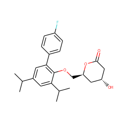 CC(C)c1cc(-c2ccc(F)cc2)c(OC[C@@H]2C[C@@H](O)CC(=O)O2)c(C(C)C)c1 ZINC000003801035