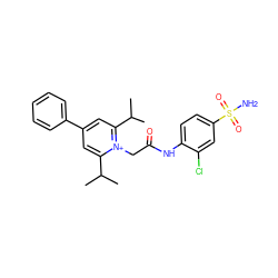 CC(C)c1cc(-c2ccccc2)cc(C(C)C)[n+]1CC(=O)Nc1ccc(S(N)(=O)=O)cc1Cl ZINC000013804346