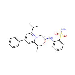 CC(C)c1cc(-c2ccccc2)cc(C(C)C)[n+]1CC(=O)Nc1ccccc1S(N)(=O)=O ZINC000013804275