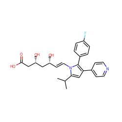 CC(C)c1cc(-c2ccncc2)c(-c2ccc(F)cc2)n1/C=C/[C@@H](O)C[C@@H](O)CC(=O)O ZINC000028369821