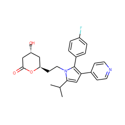 CC(C)c1cc(-c2ccncc2)c(-c2ccc(F)cc2)n1CC[C@@H]1C[C@@H](O)CC(=O)O1 ZINC000003776727