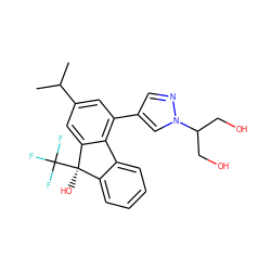 CC(C)c1cc(-c2cnn(C(CO)CO)c2)c2c(c1)[C@](O)(C(F)(F)F)c1ccccc1-2 ZINC000144921986