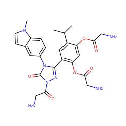 CC(C)c1cc(-c2nn(C(=O)CN)c(=O)n2-c2ccc3c(ccn3C)c2)c(OC(=O)CN)cc1OC(=O)CN ZINC000115809592