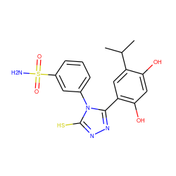 CC(C)c1cc(-c2nnc(S)n2-c2cccc(S(N)(=O)=O)c2)c(O)cc1O ZINC000115809472