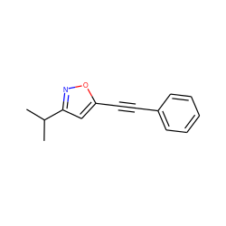 CC(C)c1cc(C#Cc2ccccc2)on1 ZINC000066097760