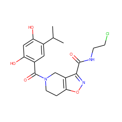 CC(C)c1cc(C(=O)N2CCc3onc(C(=O)NCCCl)c3C2)c(O)cc1O ZINC000169311788