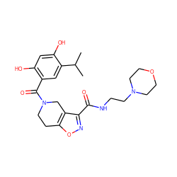 CC(C)c1cc(C(=O)N2CCc3onc(C(=O)NCCN4CCOCC4)c3C2)c(O)cc1O ZINC000169311784