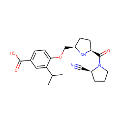 CC(C)c1cc(C(=O)O)ccc1OC[C@H]1CC[C@@H](C(=O)N2CCC[C@H]2C#N)N1 ZINC000014947574