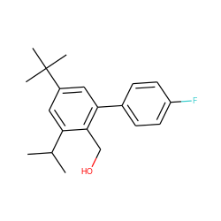 CC(C)c1cc(C(C)(C)C)cc(-c2ccc(F)cc2)c1CO ZINC000034427970