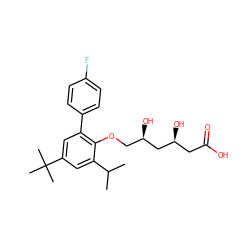 CC(C)c1cc(C(C)(C)C)cc(-c2ccc(F)cc2)c1OC[C@@H](O)C[C@@H](O)CC(=O)O ZINC000013824733