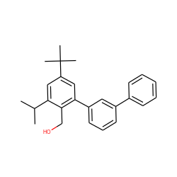 CC(C)c1cc(C(C)(C)C)cc(-c2cccc(-c3ccccc3)c2)c1CO ZINC000073295311