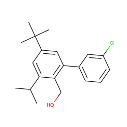 CC(C)c1cc(C(C)(C)C)cc(-c2cccc(Cl)c2)c1CO ZINC000073295317