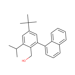 CC(C)c1cc(C(C)(C)C)cc(-c2cccc3ccccc23)c1CO ZINC000073295313