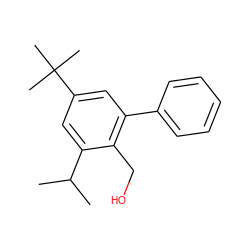 CC(C)c1cc(C(C)(C)C)cc(-c2ccccc2)c1CO ZINC000073315032