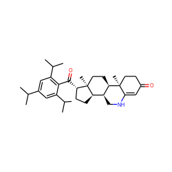 CC(C)c1cc(C(C)C)c(C(=O)[C@H]2CC[C@@H]3[C@@H]4CNC5=CC(=O)CC[C@]5(C)[C@@H]4CC[C@]23C)c(C(C)C)c1 ZINC000026401440