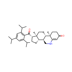 CC(C)c1cc(C(C)C)c(C(=O)[C@H]2CC[C@H]3[C@@H]4CNC5=CC(=O)CC[C@]5(C)[C@H]4CC[C@]23C)c(C(C)C)c1 ZINC000078167579