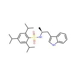 CC(C)c1cc(C(C)C)c(S(=O)(=O)N[C@@H](C)Cc2c[nH]c3ccccc23)c(C(C)C)c1 ZINC000028820694