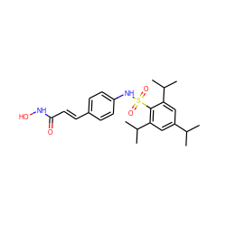 CC(C)c1cc(C(C)C)c(S(=O)(=O)Nc2ccc(/C=C/C(=O)NO)cc2)c(C(C)C)c1 ZINC000148535155