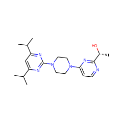 CC(C)c1cc(C(C)C)nc(N2CCN(c3ccnc([C@@H](C)O)n3)CC2)n1 ZINC000013472166