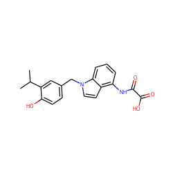 CC(C)c1cc(Cn2ccc3c(NC(=O)C(=O)O)cccc32)ccc1O ZINC000103239828