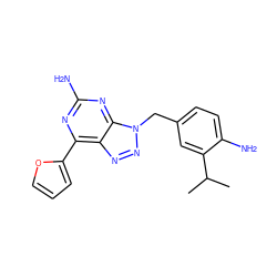 CC(C)c1cc(Cn2nnc3c(-c4ccco4)nc(N)nc32)ccc1N ZINC000040863018