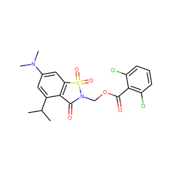 CC(C)c1cc(N(C)C)cc2c1C(=O)N(COC(=O)c1c(Cl)cccc1Cl)S2(=O)=O ZINC000026989237