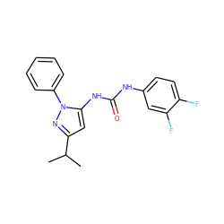 CC(C)c1cc(NC(=O)Nc2ccc(F)c(F)c2)n(-c2ccccc2)n1 ZINC000096273829